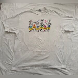 Vintage Hanes White Tee with Colorful Graphic, Vital Herbs